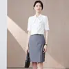 Camisa Blanca de Manga Corta con Lazo, Estilo Nuevo de Verano para Mujer, Camisa Profesional, Joyería, Uniforme de Trabajo para Recepcionista de Hotel