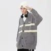 Otoño/Invierno 2026 Nuevo Suéter de Punto Grueso de Cuello Alto a Rayas de Moda de un Solo Botón Cardigan Abrigo Top Unisex
