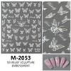 Calcomanías para Uñas Concha Libro Rojo Pequeño en Relieve Concha Mariposa en Relieve Aurora Fluida Calcomanías para Uñas Mariposa