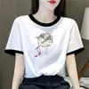 Camiseta Raglan Moda Mãe Estilo Comércio Exterior Transfronteiriço para Mulheres, Manga Curta Verão Slim Fit Solta Casual Top de Alta Qualidade
