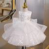 Traje de piano para crianças, vestido de princesa para meninas, vestido de noiva para meninas, vestido de dama de honra para meninas de um ano, vestido para bebês, menina pequena
