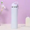 Copo térmico portátil Cross-Border em aço inoxidável 304, ideal para esportes ao ar livre, com isolamento térmico e design que permite beber duas bebidas simultaneamente. Perfeito para quem busca um copo fino e elegante para emagrecimento.