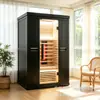 Sauna a vapor de vila, sala de ondas de luz para uso doméstico, sala de sauna tradicional ao ar livre com espectro infravermelho distante, sala de vapor úmido e seco, cabine de vapor