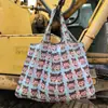 Bolsa de compras ecológica grande Nezha plegable portátil para comestibles fuerte y duradera moda de dibujos animados gran capacidad