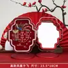 Espejo de Maquillaje Festivo para Novia, Espejo Rojo de Boda, Espejo de Dote de Novia, Espejo de Boda, Espejo de Tocador para Recién Casados, Fábrica de Espejos Festivos