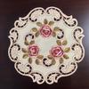 Venta al por mayor de fábrica comercio exterior posavasos redondo bordado estilo nórdico hecho a mano tela calada aislado tapete de mesa