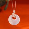 Collar con hebilla de seguridad de koi en plata de ley s925 para mujer, estilo étnico, moda nacional, calcedonia, cadena de clavícula con hebilla de princesa, estilo blogger.