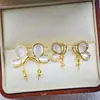 Accesorios para Aretes DIY Diseño de Nicho Aretes de Nácar Natural Aguja de Plata S925 Nueva Tendencia Elegantes Aretes de Perla