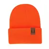 Gorro de Punto con Etiqueta de Cuero de Amazon Gorro Apilado de Color Caramelo para Hombres y Mujeres Gorro Elástico de Doble Capa Hip-hop Rizado Gorro de AliExpress