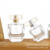 Frasco de Perfume de Vidrio Cuadrado Simple Transparente Frasco de Perfume Cuadrado Frasco de Perfume Atomizador Bayoneta Tipo Push Venta al por Mayor
