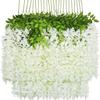 Flor de glicina de imitación flor falsa violeta flor de techo enredadera encriptación decoración de boda enredadera enredadera de plástico guirnalda de flor de frijol