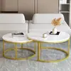 Mesa de centro moderna minimalista de lujo ligero para sala de estar, adecuada para casas pequeñas, estilo nórdico, mesa auxiliar redonda extensible para sofá