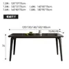 Mesa de jantar estilo italiano mesa de jantar em rocha e conjunto de cadeiras simples preto moderno mesa de jantar de luxo leve retangular pequeno apartamento uso doméstico