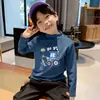 Camisa Base Versátil de Pelúcia para Meninos Gola Meia-alta Outono/Inverno Tamanhos Médio e Grande Roupa Íntima Infantil Pulôver Novo 2026