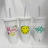 Suministro directo de fábrica vaso recto de doble capa de PS de grado alimenticio de 22 oz, vaso de agua de gran capacidad, vaso para jugo, vaso portátil para té de leche
