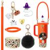Cubierta de Silicona para Vaso Stanley de Halloween Transfronteriza con Cuerda de Bolso de Corazón y Colgante de Calabaza Fantasma Set Combinado