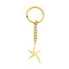 Llavero de cadena de acero de titanio, venta directa de fábrica, moderno, con colgante de estrella de mar oceánica, llavero de acero inoxidable