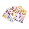 8 piezas/set de lindas pegatinas originales de cara de unicornio de dibujos animados que cambian de cara transfronterizas pegatinas de recompensa creativas educativas de bricolaje para niños