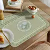 Mesa de Comedor Estilo Americano Manteles Individuales de Cuero, Salvamanteles Impermeables y a Prueba de Aceite, Tapetes de Aislamiento Térmico, Manteles Individuales, Manteles Individuales Estilo Occidental, Salvaplatos, Tapetes para Platos, Venta al por Mayor y Corte