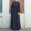 Fábrica de Origen Aliexpress Moda Femenina Transfronteriza Cárdigan con Cuello Alto y Bolsillos Mangas Abullonadas Vestido Verde