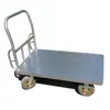 Carro plataforma, carretilla plegable, carrito de empuje, transpaleta, remolque grande reforzado, carrito, carro de carga de placa de acero