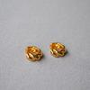 Pendientes de latón chapado en oro de diseño creativo con forma de pan, flor de torsión gruesa de moda europea y americana, pendientes