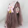 Fofa Estilo Japonês Menina Doce Lolita Menina Coração Borla Faixa de Cabelo Doce Lolita Feito à Mão Renda Laço Acessórios de Cabelo
