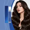 Botella de vacío azul electrochapada estilo bolígrafo para dispensar esencia para el cuidado del cabello, diseñada para fortalecer las raíces del cabello y eliminar la caspa