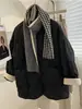 Chaqueta de Algodón con Paneles de Lana de Cordero para Mujer 2026 Invierno Estilo Coreano Holgada Acolchada Ligera Cálida Abrigo de Algodón