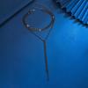 Joyería Transfronteriza Europea y Americana Más Vendida Cadena Sencilla Larga Multicapa para Clavícula Cadena de Cuello Diseño de Estilo Frío Cadena con Borla Artículo