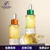 Botella redonda plana de hombro recto de 15 ml para aceite esencial con fondo engrosado, botella dispensadora de aceite esencial con sensación de alta gama, botella de vidrio con gotero de metal cepillado