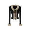 Estilo Vibe Otoño e Invierno Puro Deseo Camisa Base Sexy para Mujer, Estilo Suave con Cuello de Piel, Top Camiseta de Manga Larga Ajustado