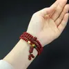 Pulsera de Tres Círculos de Cinabrio Natural para Mujer, Pulsera de Cuentas con Colgante de Bolsa de la Suerte de Lujo Ligero de Nicho, Pulsera de Nuevo Estilo Chino