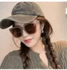 Gafas de Sol Cuadradas de Marco Grande de Moda para Mujer, Mismo Estilo que la Celebridad de Internet Jenniekuku Chen Jianan, Gafas de Sol con Protección UV