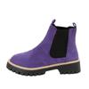 Nuevas Botas de Mujer para Exportación Otoño e Invierno 2025 Talla Grande Suela Gruesa Gamuza Caña Media Punta Redonda Tacón Grueso Botas