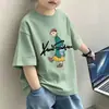 Camiseta Manga Curta Infantil Masculina Desenho Animado 2026 Verão Nova Chegada Crianças Respirável Confortável Meninos Grandes Roupas de Verão Camiseta da Moda