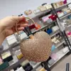 Bolsa Transversal Nova Estilo Europeu e Americano Corrente de Coração Pedras Strass Mini Bolsa de Acrílico Bolsa de Mão com Temperamento para Festa Noturna Bolsa de Maquiagem