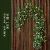 Enredadera de rosas artificiales, flor falsa, vid de plástico, para envolver alrededor de tuberías de aire acondicionado, vid decorativa, tira de flores para techo, planta