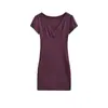 Vestido T-shirt Corto de Manga Corta Sexy con Escote en V Cruzado para Chica Atractiva, Falda Corta Ajustada a la Cadera, Nuevo Estilo de Verano, Ceñido a la Cintura, Vestido de Color Sólido Ajustado para Mujer