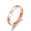 Fornecimento de fábrica micro incrustado ouro 18K zircônia anel aberto para casal moda simples coreano aço inoxidável anel de diamante