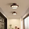 Nueva Lámpara de Techo Decorativa Simple de Madera Maciza Color Nogal Estilo Chino Song Estética para Dormitorio Estudio Balcón Entrada
