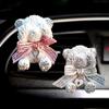 Bonito desenho animado diamante urso carro perfume ar condicionado saída de ar perfume clipe criativo carro perfume suporte aromaterapia mulheres