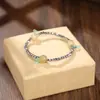 Pulsera tejida a mano de cristal con forma de hoja, pulsera vintage personalizada de nicho, joyería simple y elegante, venta al por mayor desde el fabricante