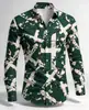 Camisa Masculina Casual Confortável Versátil Estampa Digital Etiqueta Código Manga Longa, Roupa para Festa Clube,