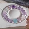 Pulsera de amatista lavanda natural para mujer, pulsera de cristal morado, cristal blanco, regalo para el día de la estudiante, joyería