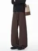 Pantalones casuales de corte inclinado estilo americano para hombre, primavera y otoño, finos de seda helada, secado rápido, transpirables, cordón elástico, pierna recta curva, pantalones largos