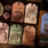 Serie de Papelería Chica Salsa de Tomate Piel Sintética Etiqueta de Imitación de Cuero Paquete de Pegatinas de Tarjeta Dura Decoración de Cuero Vintage 6 Estilos