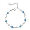 Versión coreana de pulsera de cristal azul con jitter plateado para mujer, moda creativa, pulsera de rayo de diamante, personalidad simple