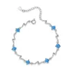 Pulsera de trémolo chapada en plata estilo coreano con cristal azul, para mujer, creativa, moderna, con diamantes, relámpago, personalidad, sencilla