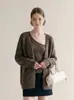 Suéter de tricô casual, modelagem solta, com mangas morcego para mulheres, perfeito para outono e inverno, peça de outer wear versátil, estilo 19768